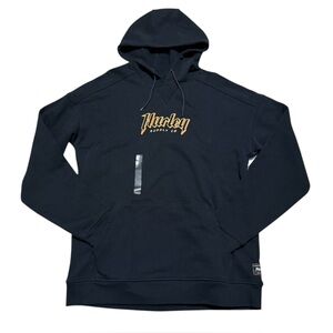 Hurley Men's ironclad heavyweight Black Hoodie size small‎ pockets drawstring